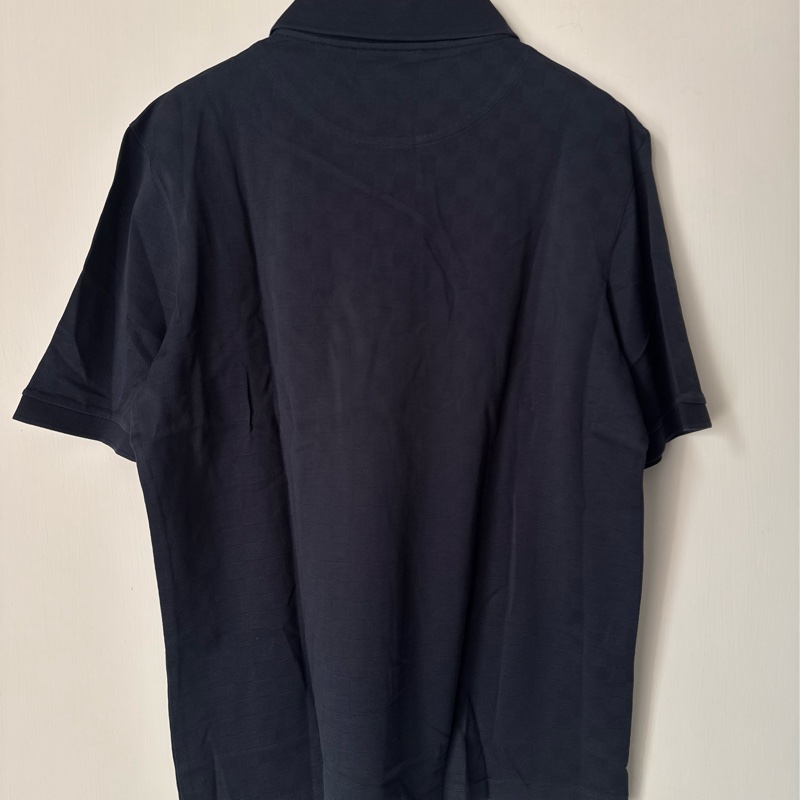 LV深藍格子前口袋polo衫-13