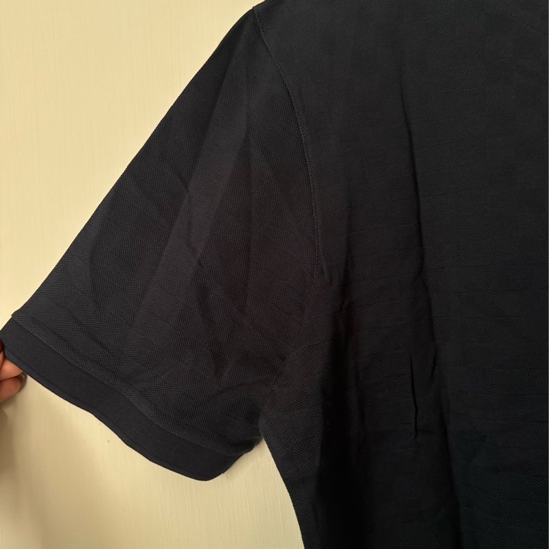 LV深藍格子前口袋polo衫-17