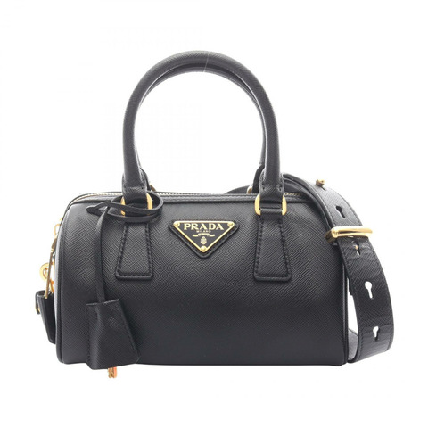 PRADA SAFFIANO LUX 肩挎斜背包 1BB846 黑色真皮二手女款
