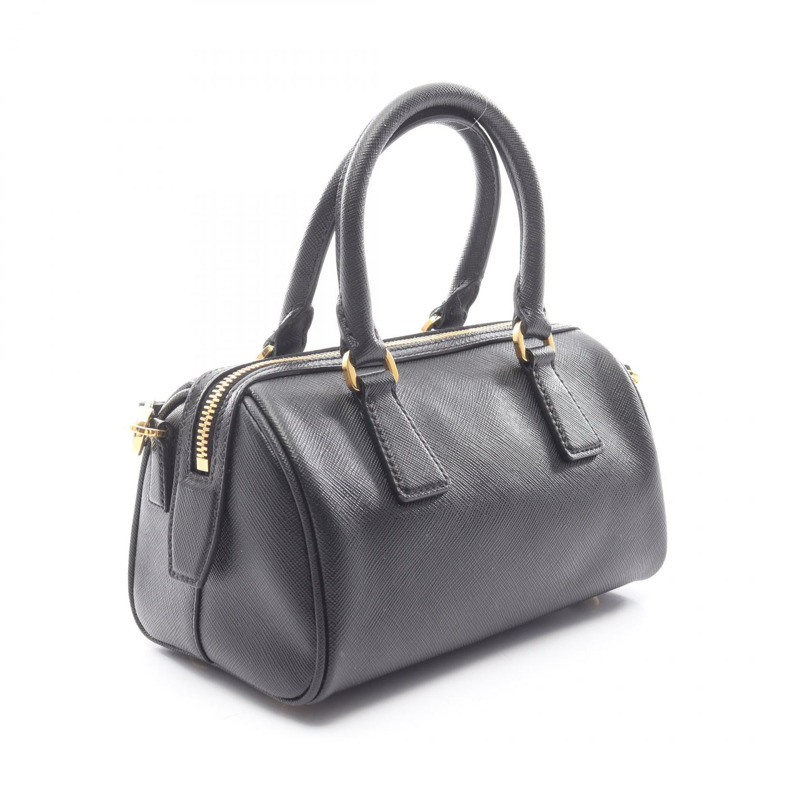 PRADA SAFFIANO LUX 肩挎斜背包 1BB846 黑色真皮二手女款-1