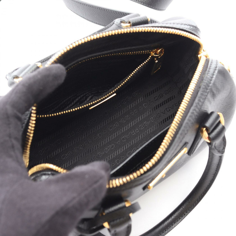 PRADA SAFFIANO LUX 肩挎斜背包 1BB846 黑色真皮二手女款-2