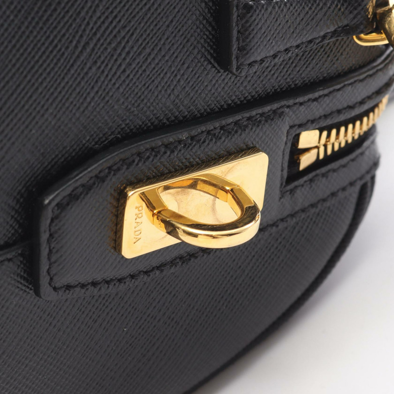 PRADA SAFFIANO LUX 肩挎斜背包 1BB846 黑色真皮二手女款-5