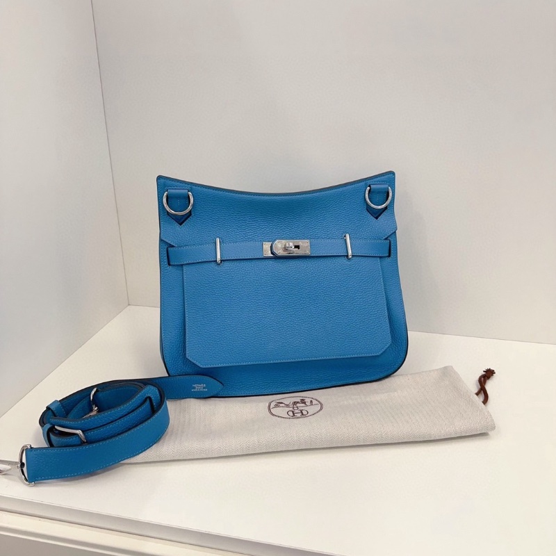 Hermes Jypsiere34 北方藍 銀扣34*28*15 98新配件塵袋肩帶-1