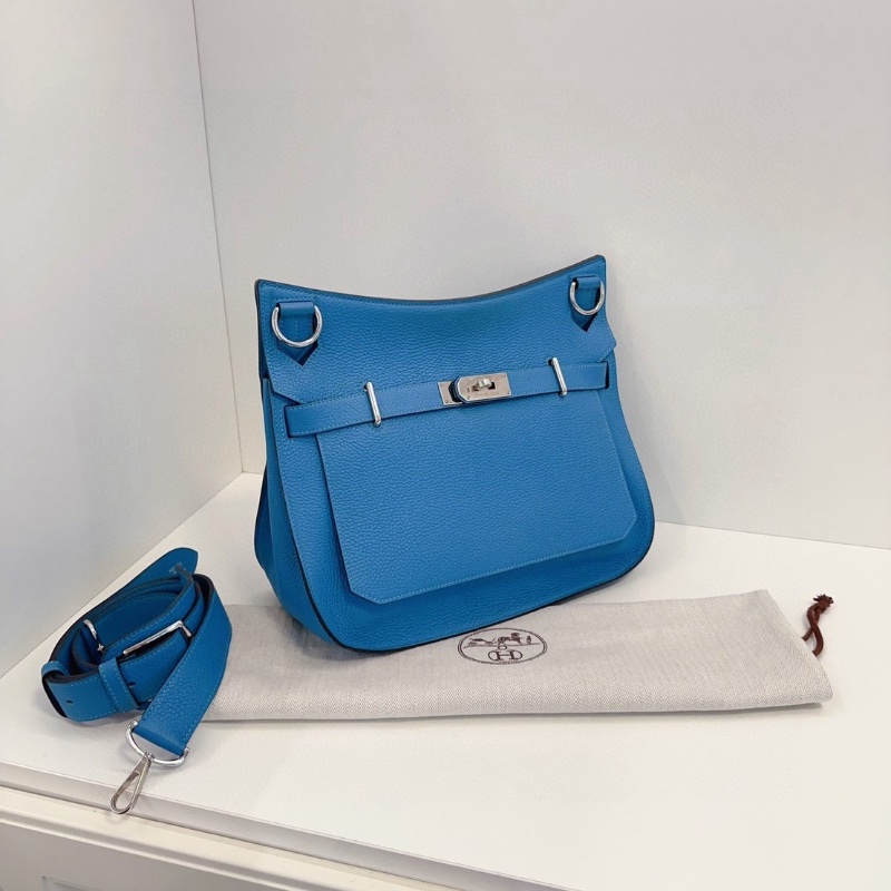 Hermes Jypsiere34 北方藍 銀扣34*28*15 98新配件塵袋肩帶-3
