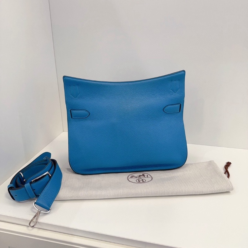 Hermes Jypsiere34 北方藍 銀扣34*28*15 98新配件塵袋肩帶-8