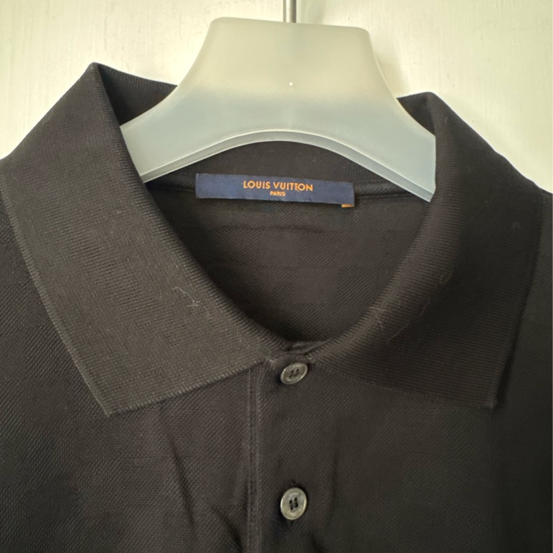 LV黑色格子前口袋polo衫-1