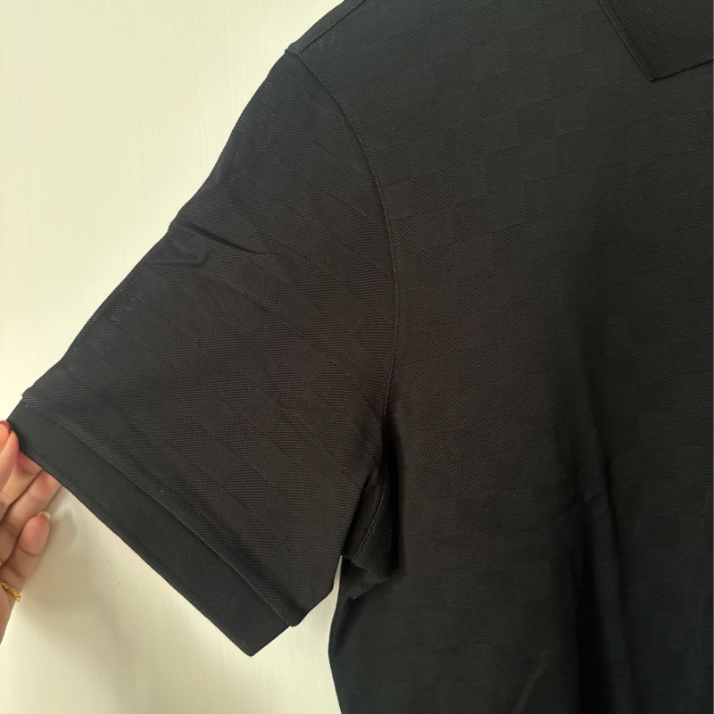 LV黑色格子前口袋polo衫-5