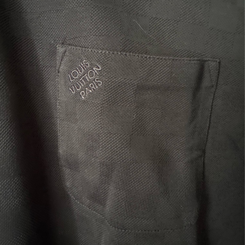 LV黑色格子前口袋polo衫-7