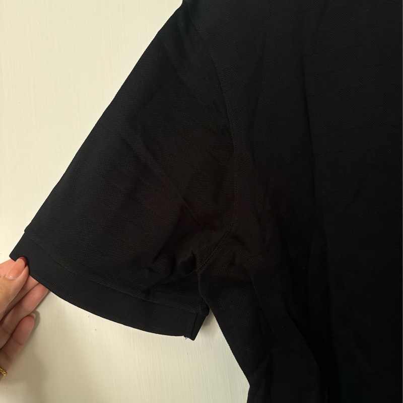 LV黑色格子前口袋polo衫-11