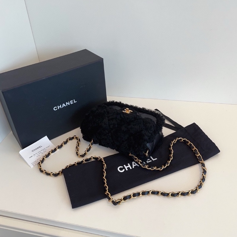 Chanel 秋冬大爆款 新款秀款 黑色金扣翻蓋泰迪包 小號18*13*6  全新帶膜配件塵袋盒子購證-7