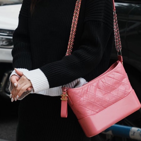 CHANEL粉色限量款新中號流浪包