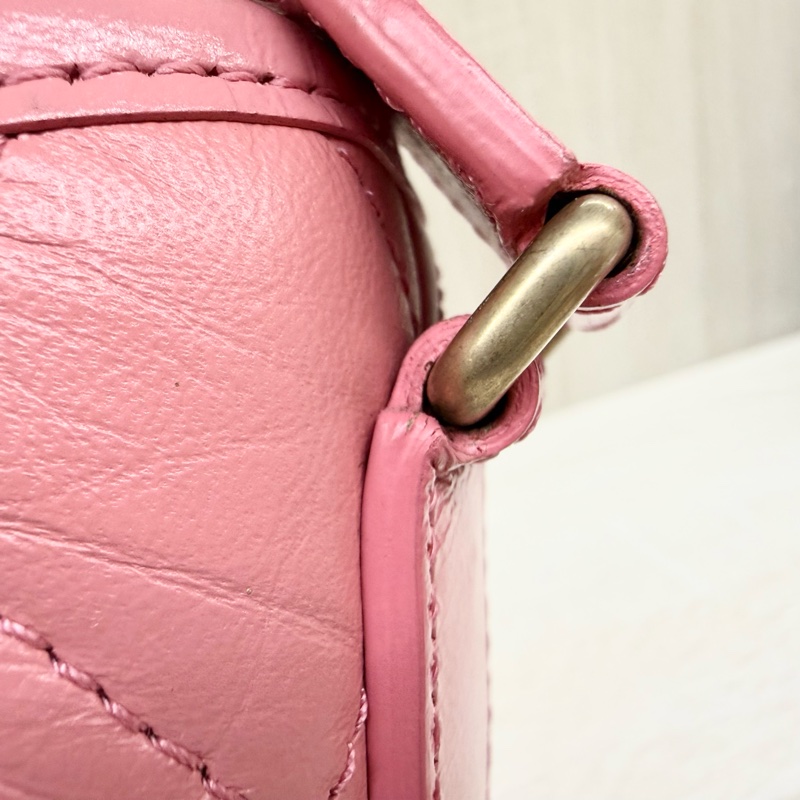 CHANEL粉色限量款新中號流浪包-17