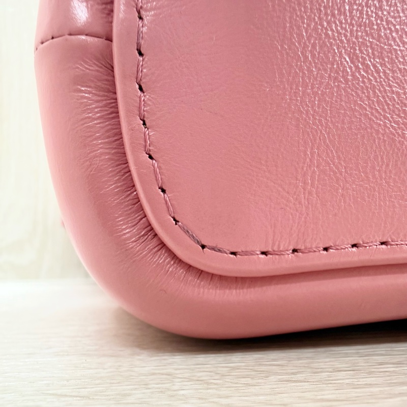 CHANEL粉色限量款新中號流浪包-19