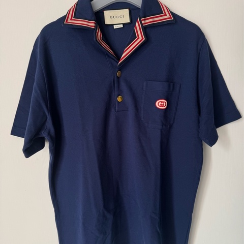 Gucci 深藍紅白logo polo衫