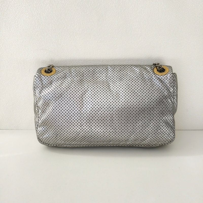 Chanel 香奈兒 銀色口蓋包 2.55 金扣 尺寸：30*19*6cm-1