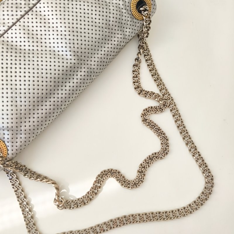 Chanel 香奈兒 銀色口蓋包 2.55 金扣 尺寸：30*19*6cm-2