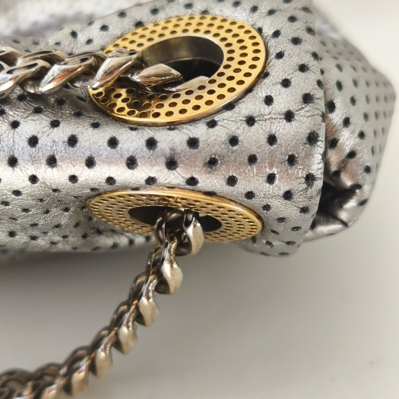 Chanel 香奈兒 銀色口蓋包 2.55 金扣 尺寸：30*19*6cm-23