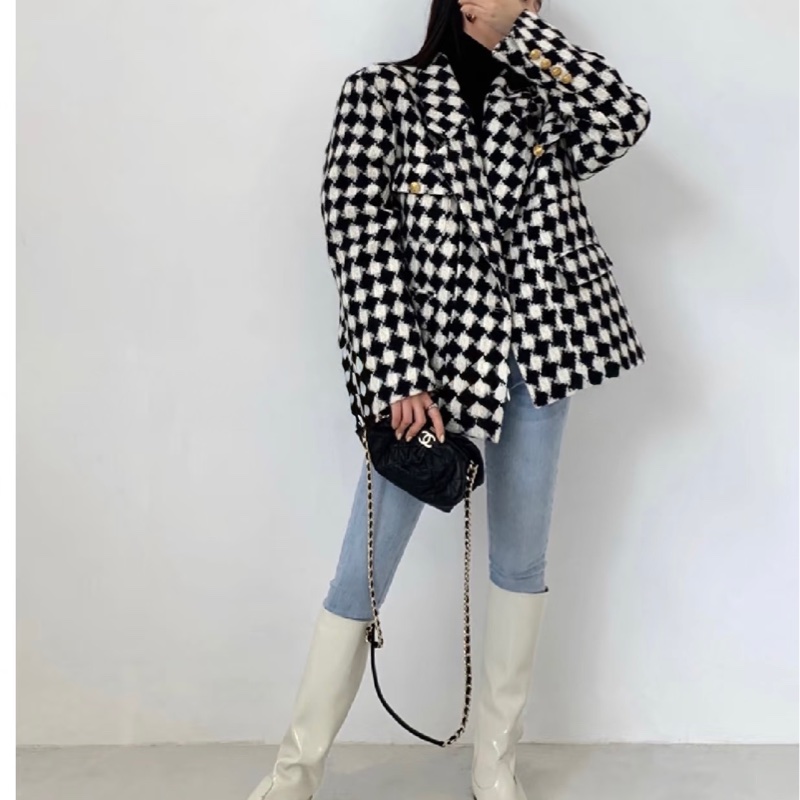 CHANEL黑金羊皮菱格紋雲朵包AS2493-1