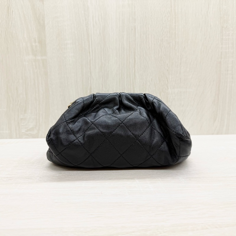 CHANEL黑金羊皮菱格紋雲朵包AS2493-3