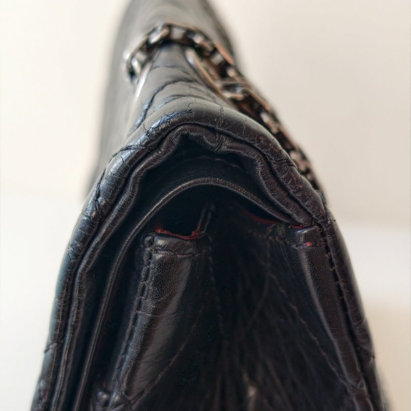 香奈兒 / Chanel 2.55 肩背包 黑銀牛皮 尺寸: 20×31.5×10 cm 年份:2011 年 14 開 97 新 釦子有裂-19