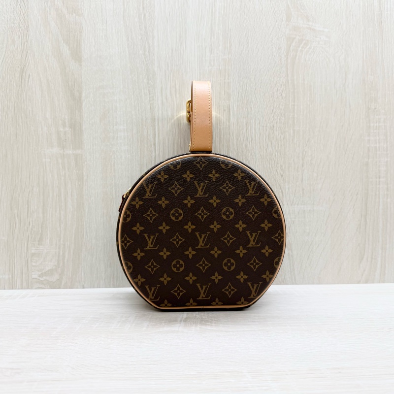 LV老花硬殼Petite Boite Chapeau圓餅包M43514-2