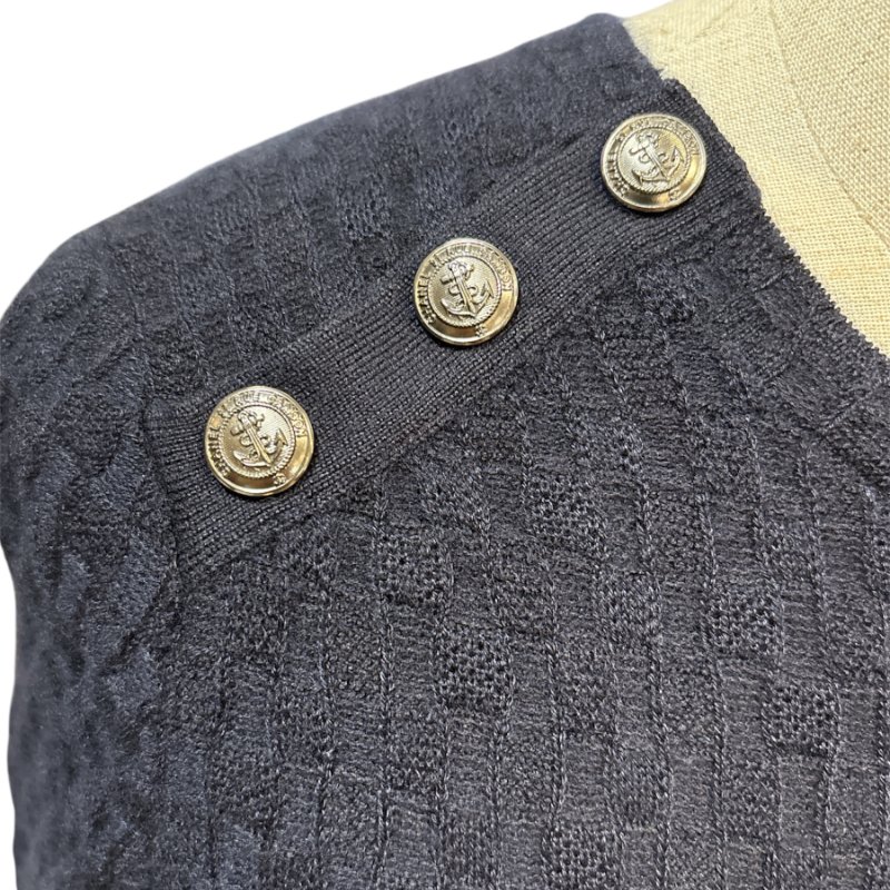 CHANEL 深藍色長袖洋裝-38-3