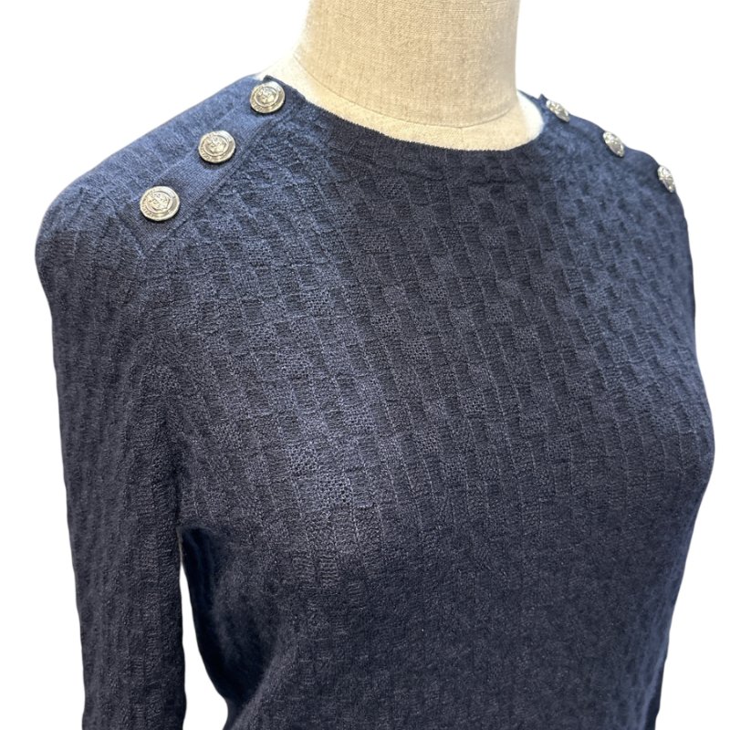 CHANEL 深藍色長袖洋裝-38-4