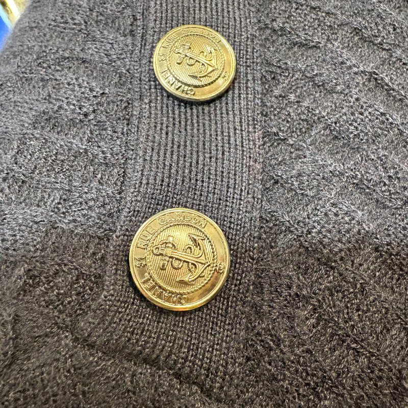 CHANEL 深藍色長袖洋裝-38-14