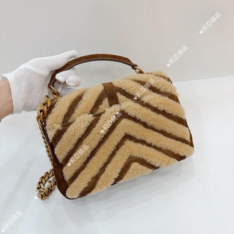 莉亞精品♡ YSL 600279 泰迪毛毛學院包 二手-3