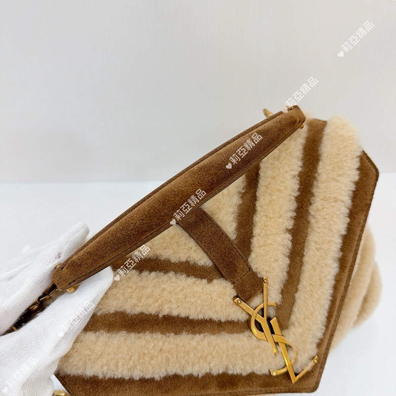 莉亞精品♡ YSL 600279 泰迪毛毛學院包 二手-8