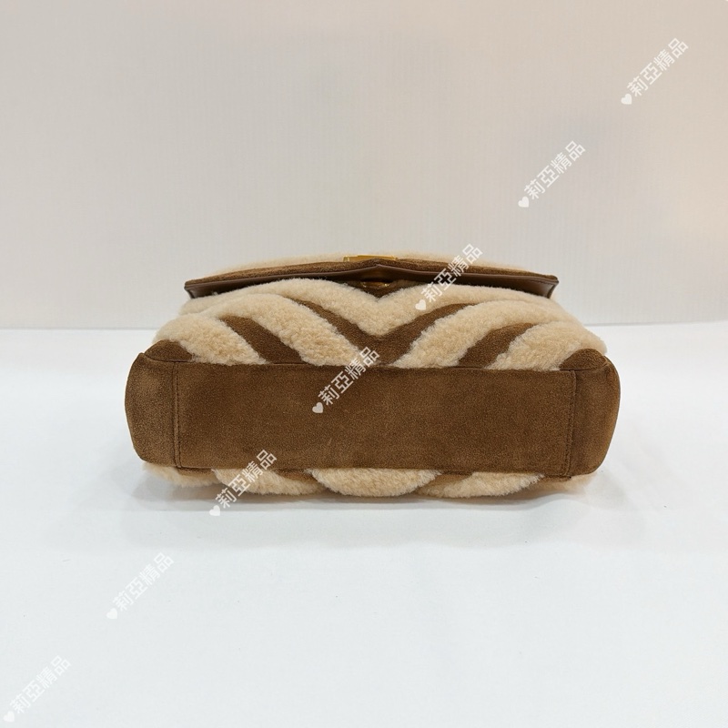 莉亞精品♡ YSL 600279 泰迪毛毛學院包 二手-10