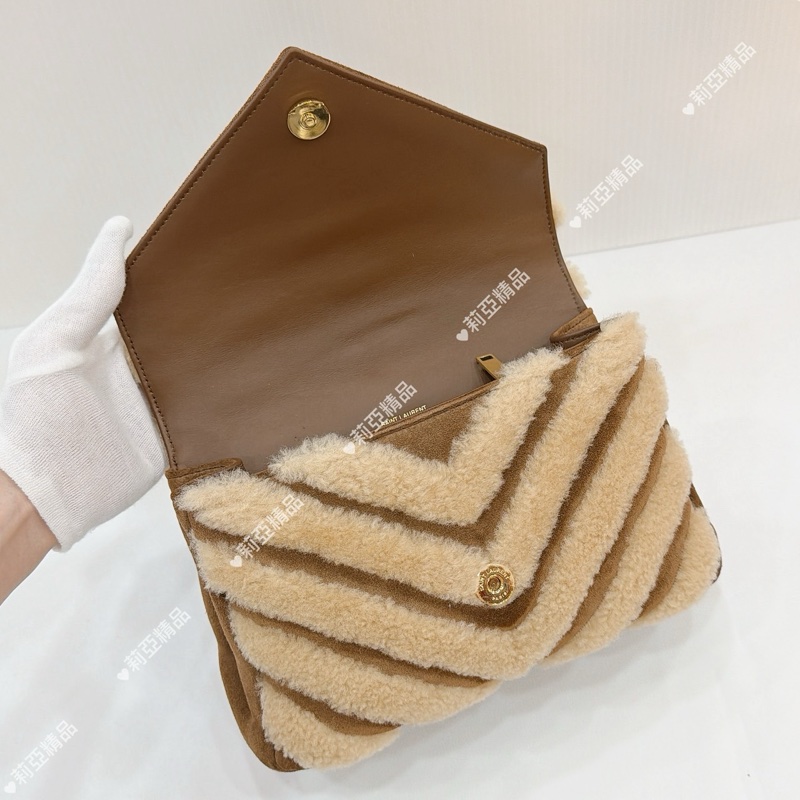 莉亞精品♡ YSL 600279 泰迪毛毛學院包 二手-15