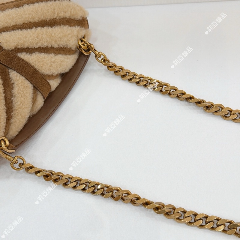 莉亞精品♡ YSL 600279 泰迪毛毛學院包 二手-18