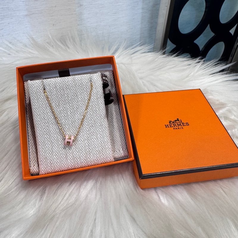 Hermes Mini POP H粉項鍊 近全新-0