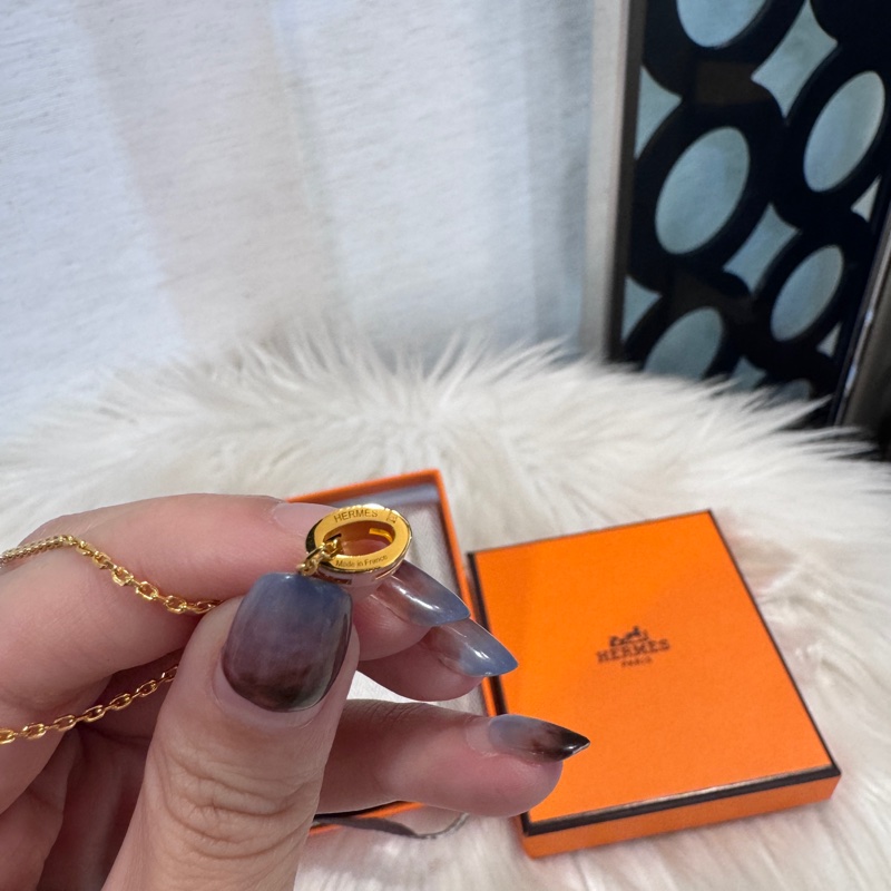 Hermes Mini POP H粉項鍊 近全新-2