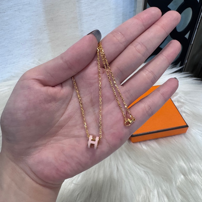 Hermes Mini POP H粉項鍊 近全新-6