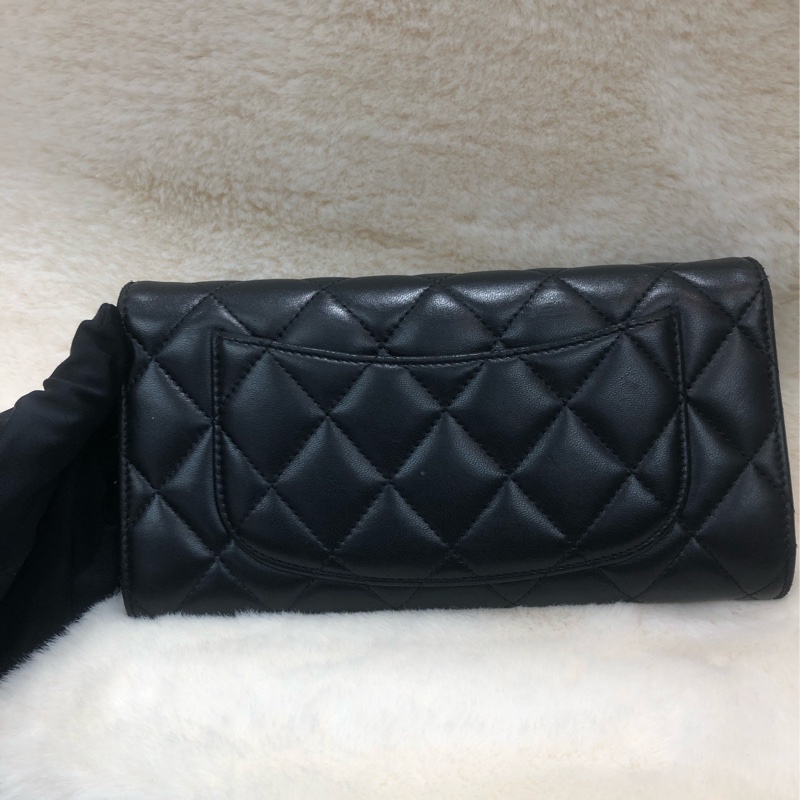 Chanel 黑色長銀包 長夾 芯片 XC177-1