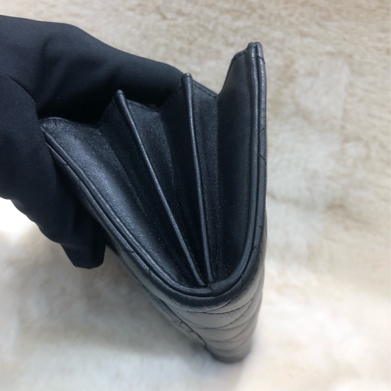 Chanel 黑色長銀包 長夾 芯片 XC177-5