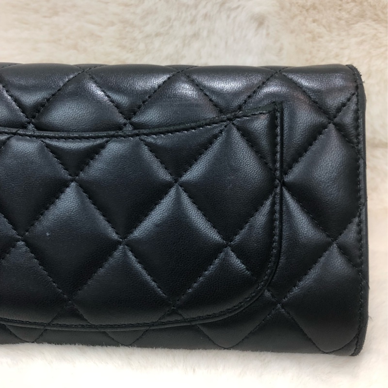 Chanel 黑色長銀包 長夾 芯片 XC177-7