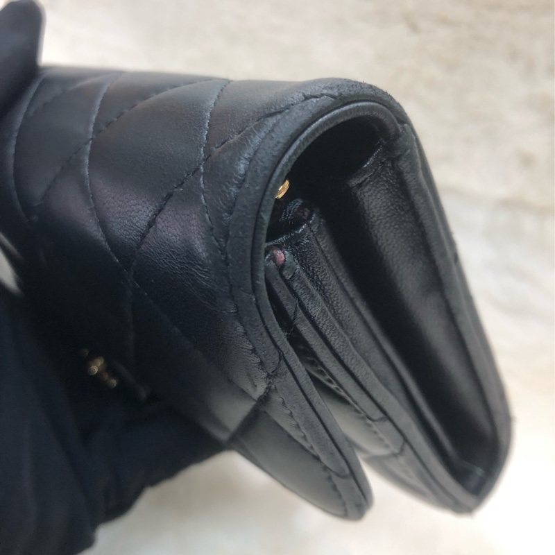 Chanel 黑色長銀包 長夾 芯片 XC177-9