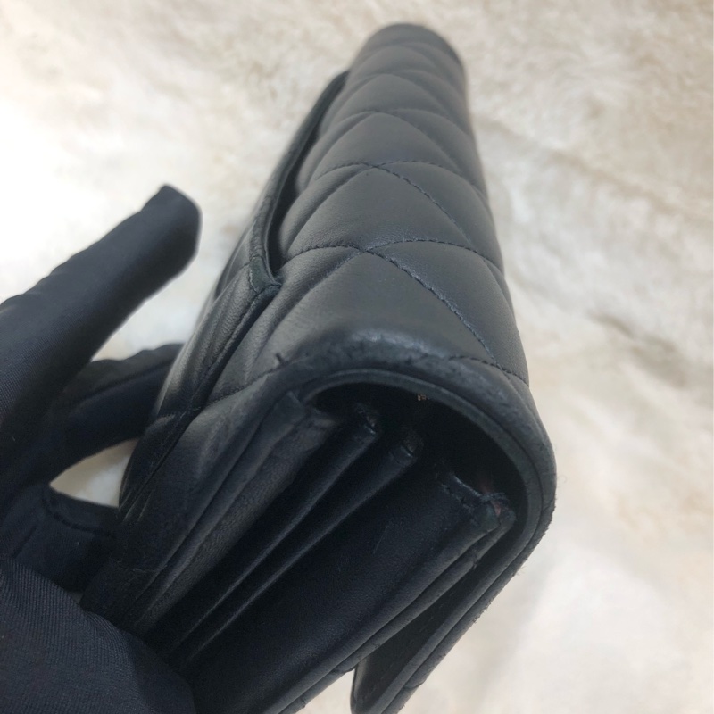 Chanel 黑色長銀包 長夾 芯片 XC177-10