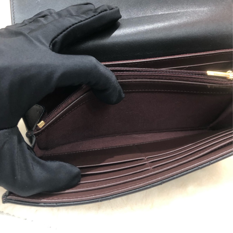 Chanel 黑色長銀包 長夾 芯片 XC177-18