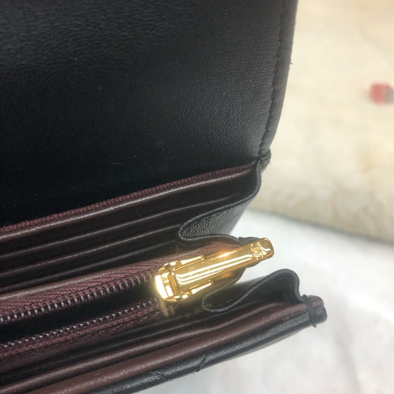 Chanel 黑色長銀包 長夾 芯片 XC177-14