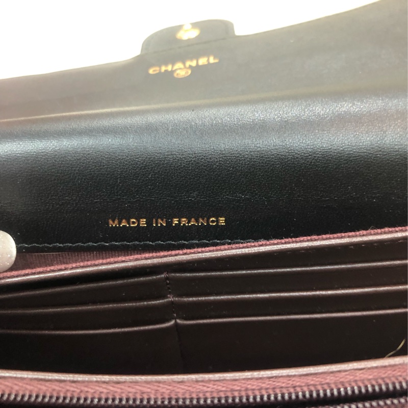 Chanel 黑色長銀包 長夾 芯片 XC177-15