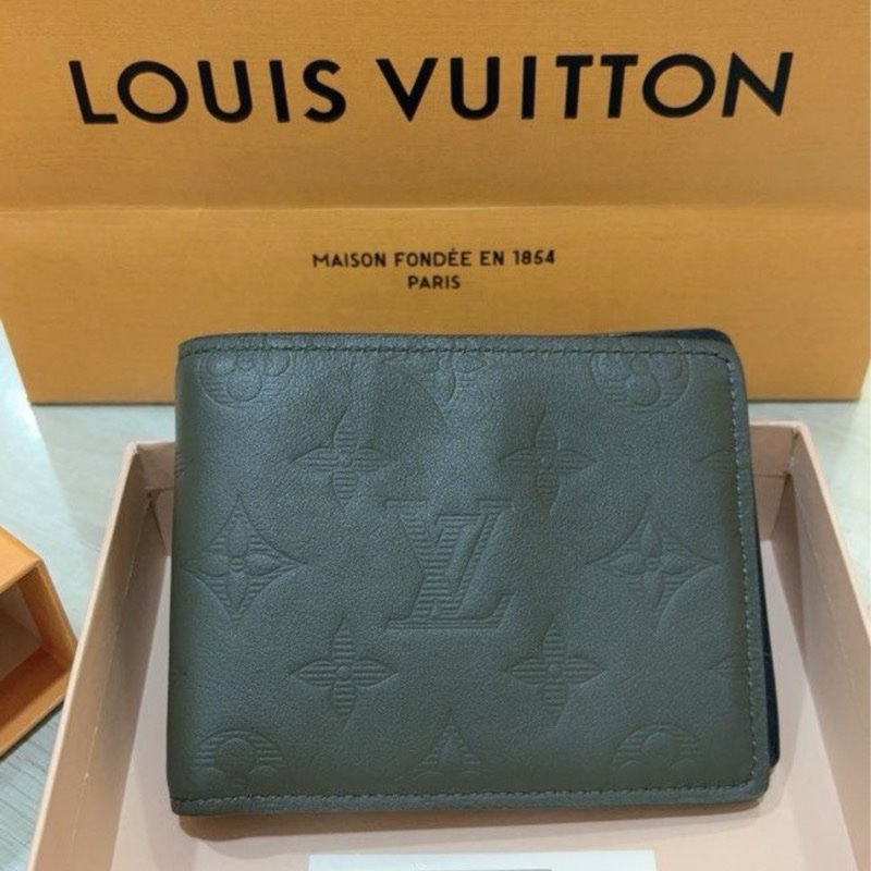 #LV短夾 💥賠售💥LOUIS VUITTON灰色全牛皮交叉短夾-7