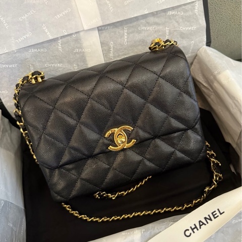 Chanel香奈兒22k荔枝皮方胖 日本購證 2027保固中