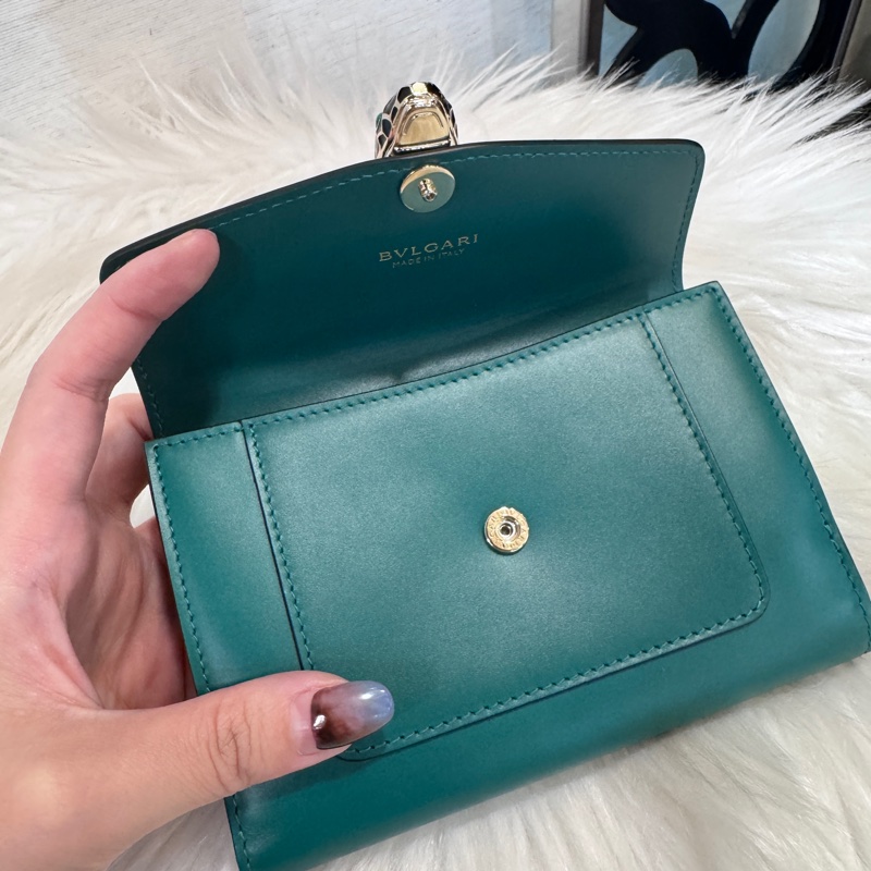 Bvlgaari 寶格麗 Serpenti 經典綠拼紫蛇頭中夾 近全新-5