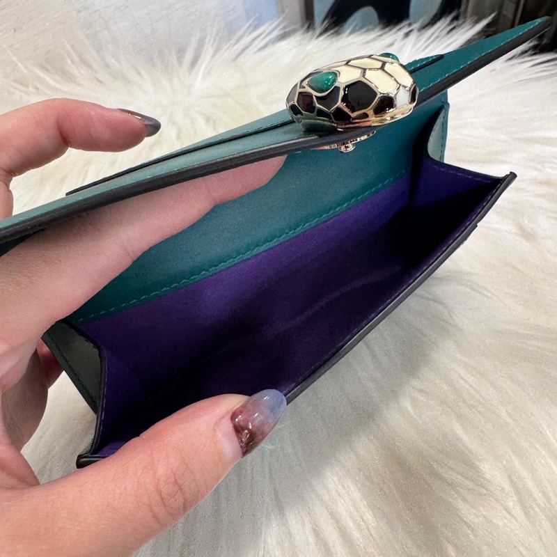 Bvlgaari 寶格麗 Serpenti 經典綠拼紫蛇頭中夾 近全新-6