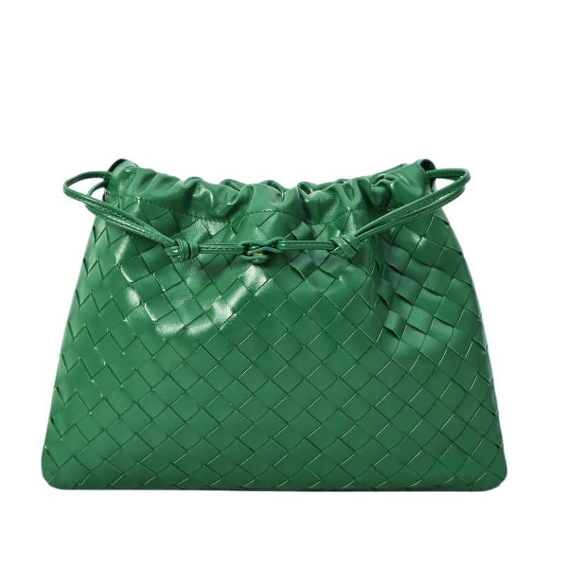 ✨全新真品✨ Bottega Veneta 796728 編織小牛皮抽繩福袋包 綠色-2