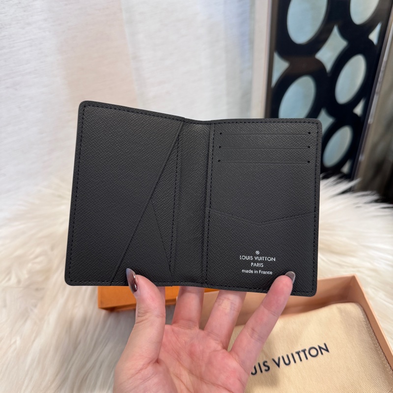 LV 黑灰老花卡夾 卡包-6